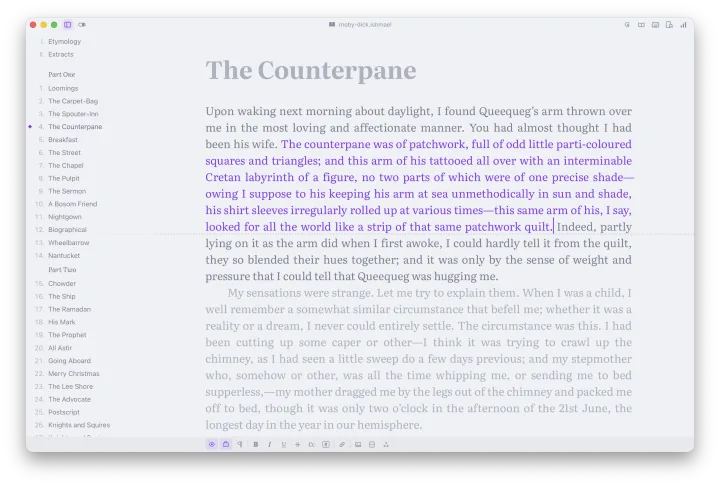 Ishmael screenshot in light mode