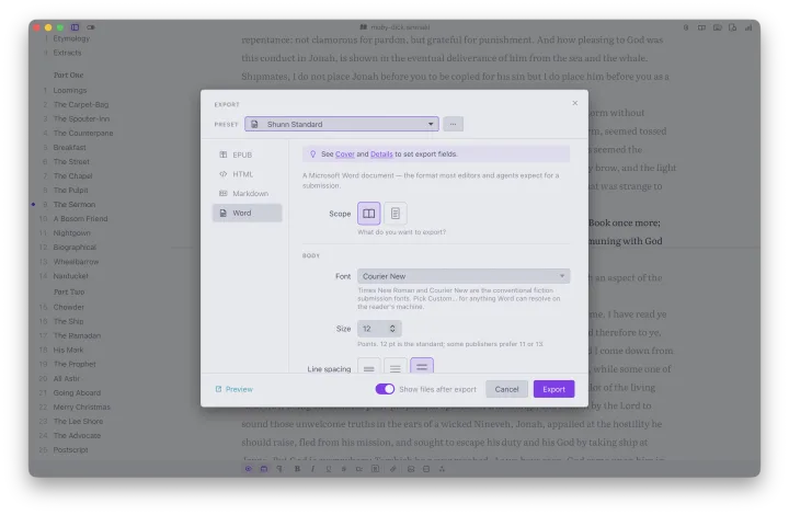 Ishmael screenshot in light mode